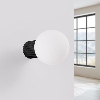 Kinkiet HALO czarny IP44 oryginalna lampa ścienna ryflowana do sypialni G9 SOLLUX (SL.1712)