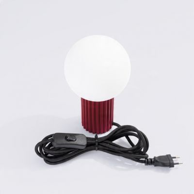 Lampa biurkowa HALO burgund aluminium/szkło matowe ryflowany korpus biuro SOLLUX (SL.1751)