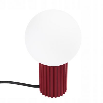Lampa biurkowa HALO burgund aluminium/szkło matowe ryflowany korpus biuro SOLLUX (SL.1751)