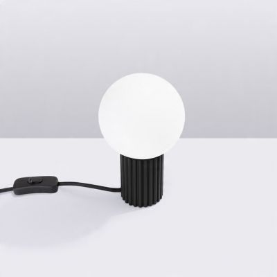 Lampa biurkowa HALO czarna stojąca ryflowany korpus nowoczesny design G9 SOLLUX (SL.1716)