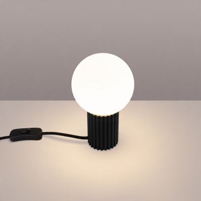 Lampa biurkowa HALO czarna stojąca ryflowany korpus nowoczesny design G9 SOLLUX (SL.1716)