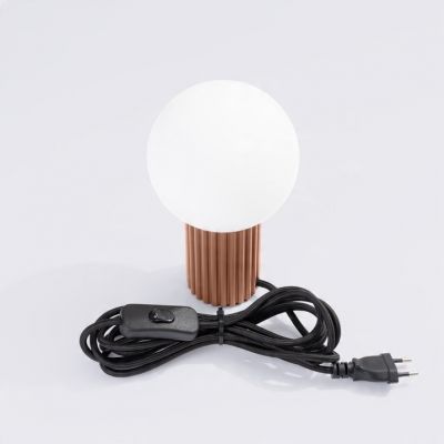Lampa biurkowa HALO mocca styl minimalistycznym ryflowana idealna do pracy SOLLUX (SL.1736)