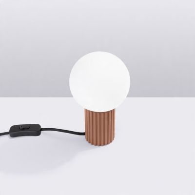 Lampa biurkowa HALO mocca styl minimalistycznym ryflowana idealna do pracy SOLLUX (SL.1736)