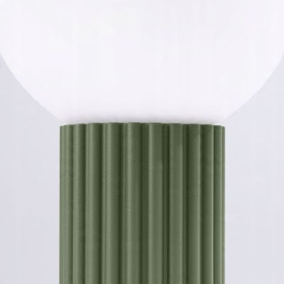 Lampa biurkowa HALO zielona oliwka stojąca ryflowana podstawa do gabinetu SOLLUX (SL.1726)