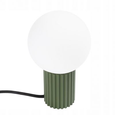 Lampa biurkowa HALO zielona oliwka stojąca ryflowana podstawa do gabinetu SOLLUX (SL.1726)