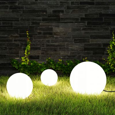 Lampa kula ogrodowa 38cm biała E27 wbijana zewnętrzna IP65 ORNO (AD-OP-6587WE27ZM)