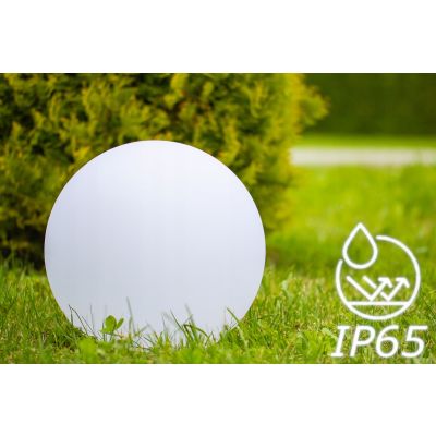Lampa kula ogrodowa 38cm biała E27 wbijana zewnętrzna IP65 ORNO (AD-OP-6587WE27ZM)