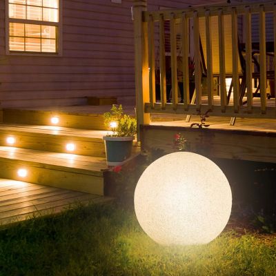 Lampa ogrodowa OFELIA kula E27 oprawa IP65 kamień 38cm wbijana ORNO (AD-OP-6589GE27ZW)