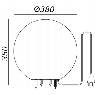 Lampa ogrodowa OFELIA kula E27 oprawa IP65 kamień 38cm wbijana ORNO (AD-OP-6589GE27ZW)