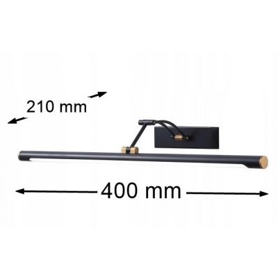 Kinkiet lampa nad lustro RICO LED 7W 770lm 4000K IP44 dł. 40 cm czarna ORNO (AD-OM-6518L4/B)