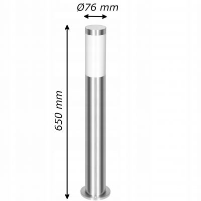 Oprawa ogrodowa EDERA słupek E27 max. 15W IP44 65 cm stal nierdzewna ORNO (AD-OP-6571GE27PM)