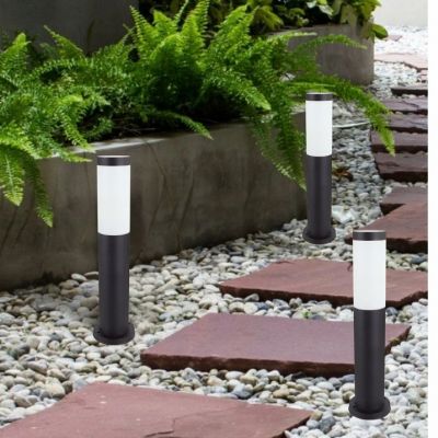 Lampa ogrodowa stojąca słupek czarny okrągły zewnętrzny E27 TUBER IDEUS (04849)