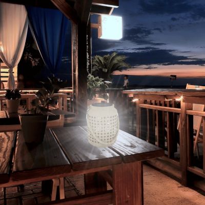 Lampa solarna na taras LED RALF LED 16 0,2W beżowa CW IDEUS (04616)