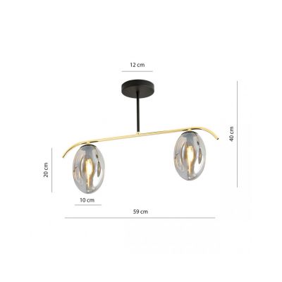 Emibig Lampa sufitowa FINES 2 BL GRAFIT E14 10W MAX LED 1280/2 (1280/2)