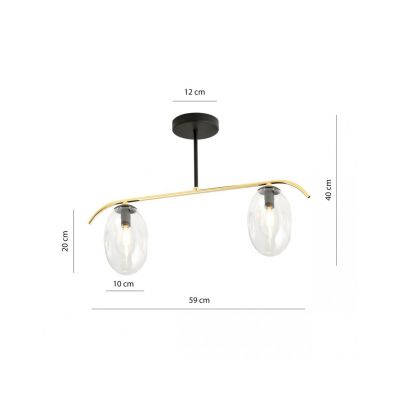 Emibig Lampa sufitowa FINES 2 BL TRANSPARENT E14 10W MAX LED 1279/2 (1279/2)