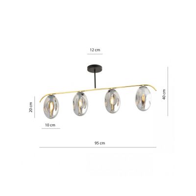 Emibig Lampa sufitowa FINES 4 BL GRAFIT E14 10W MAX LED 1280/4 (1280/4)