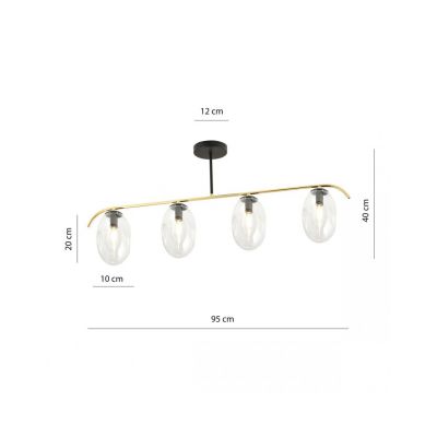 Emibig Lampa sufitowa FINES 4 BL TRANSPARENT E14 10W MAX LED 1279/4 (1279/4)