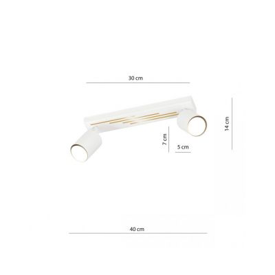 Emibig Lampa sufitowa LANDO 2 WHITE GU10 8W MAX LED  1309/2 (1309/2)