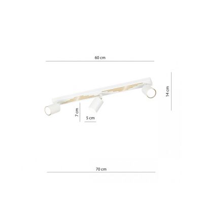 Emibig Lampa sufitowa LANDO 3 WHITE GU10 8W MAX LED  1309/3 (1309/3)