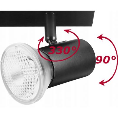 Oprawa ścienno-sufitowa RIO SP 3 E27 max. 3x60W IP20 czarna ORNO (AD-OP-6431BE27)