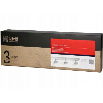 Oprawa ścienno-sufitowa  RIO SP 3 E27 max. 3x60W IP20 biała ORNO (AD-OP-6431WE27)