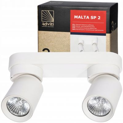 Oprawa ścienno-sufitowa MALTA SP 2 GU10 max. 2x12W IP20 biała ORNO (AD-OP-6481WGU10)