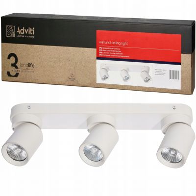 Oprawa ścienno-sufitowa MALTA SP 3 GU10 max. 3x12W IP20 biała ADVITI ORNO (AD-OP-6482WGU10)
