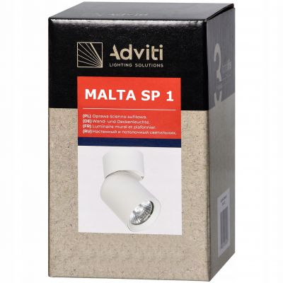 Oprawa ścienno-sufitowa MALTA SP 1 GU10 max. 12W IP20 biała ORNO (AD-OP-6479WGU10)