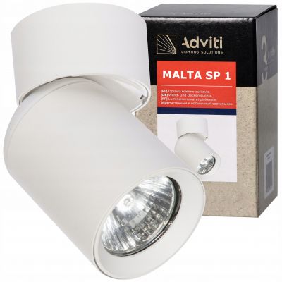 Oprawa ścienno-sufitowa MALTA SP 1 GU10 max. 12W IP20 biała ORNO (AD-OP-6479WGU10)