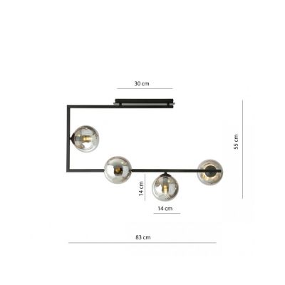 Emibig Lampa sufitowa SOMA 4 BL GRAFIT E14 10W MAX LED 1290/4 (1290/4)