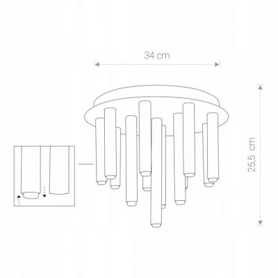 Lampa sufitowa STALACTITE czarny/mosiądz Nowodvorski (9054)