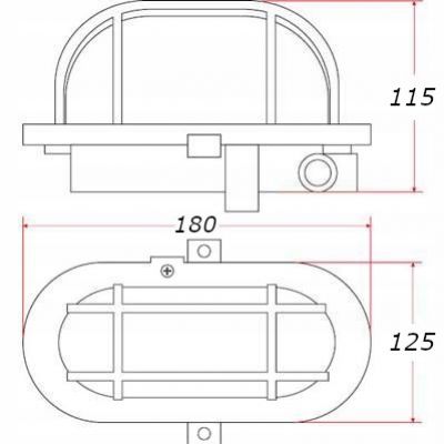Oprawa oświetleniowa SOTOA E27 max. 15W IP54 klosz szklany osłona plastikowa czarna ORNO (AD-OP-6562BE27SPP)
