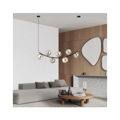Emibig Lampa wisząca RITZ 7 BL GRAFIT E14 10W MAX LED 1297/7 (1297/7)