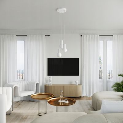 Lampa wisząca ryflowana HALO biały SL.1709 Sollux (SL.1709)
