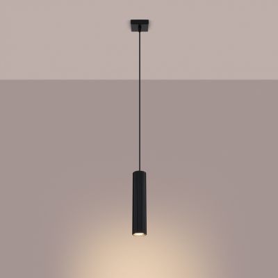 Lampa wisząca ryflowana KARBON czarny SL.1573 SOLLUX (SL.1573)
