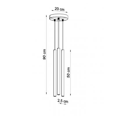 Sollux Lampa wisząca Pastelo 3P czarna SL.0471 (SL.0471)