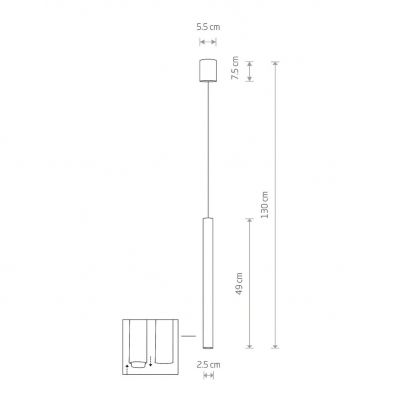 Lampa wisząca tuba zwis złota Laser Nowodvorski 8798  (8798)