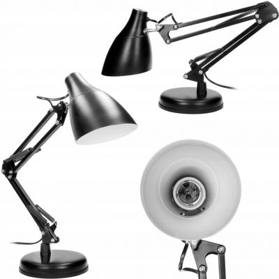 Lampka biurkowa DIAN 60W stalowa regulowana czarna DL-1/B ORNO (DL-1/B)