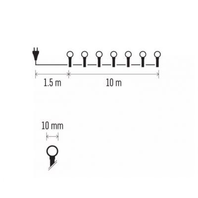 Lampki choinkowe 200 LED kulki 10m IP20 CW EMOS (ZYK0207)
