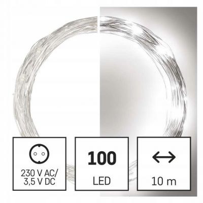 Lampki choinkowe ŁEZKI 100 LED 10m ciepła biel EMOS (ZY1427T)