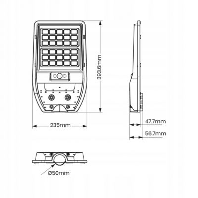 Latarnia solarna Via 50W 500lm 6000K EKO9093 MILAGRO (EKO9093)