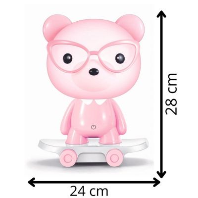 Lampka dekoracyjna Bear Skater różowa E14 1x3W (LPX0003/LM C)