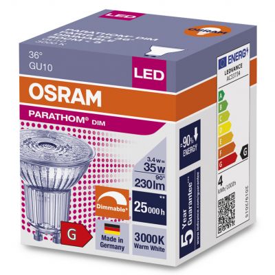 PARATHOM DIM PAR16 35 dim 36° 4,5W 930 GU10 REFLEKTOROWA LAMPA LED LEDVANCE (4058075259959)