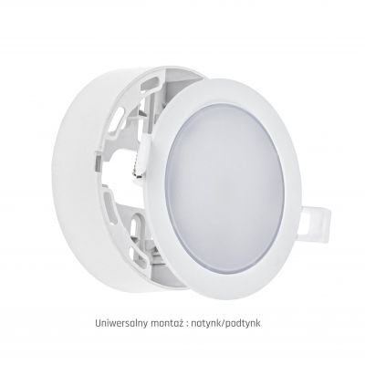 Oprawa ALGINE 2w1DOWNLIGHT 6W 580lm NW 230V 110st IP20 BIAŁY okrągła  SLI037027NW Spectrum Led (SLI037027NW)