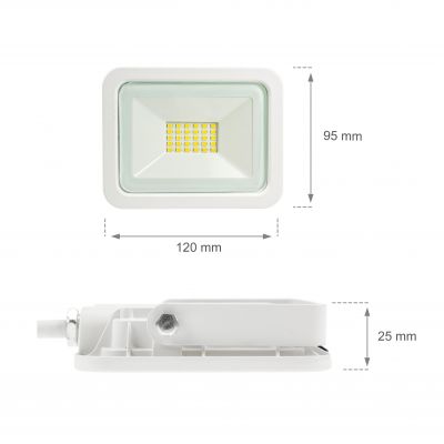 NAŚWIETLACZ LED HALOGEN BIAŁY 20W IP65 NEUTRALNA  SLI029042NW Spectrum Led (SLI029042NW)