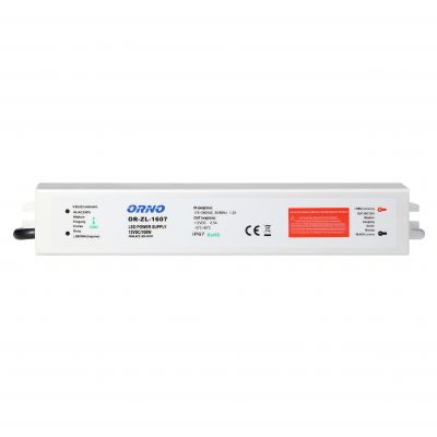 Zasilacz do oświetlenia LED 170-265V AC/12V DC 100W IP67 OR-ZL-1607 ORNO (OR-ZL-1607)