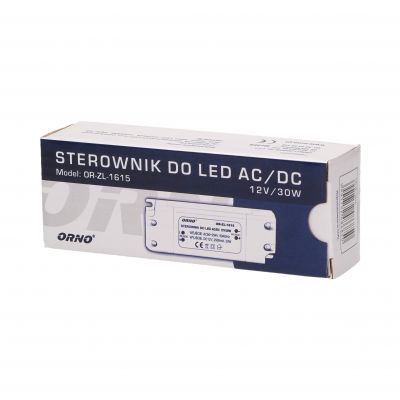 Zasilacz LED 12V DC 30W 2,5A IP20 OR-ZL-1615 ORNO (OR-ZL-1615)