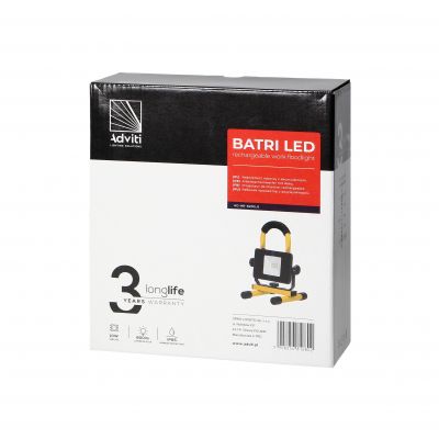 BATRI LED 10W, Naświetlacz roboczy, przenośny z akum., 800lm, IP65, 6500K, 2200mAh AD-NR-6201L6 ORNO (AD-NR-6201L6)