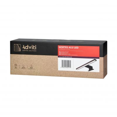 NORTES LED 5W, lampa nad lustro, 320lm, 4000K, dł. 30 cm, czarny, AD-OM-6104L4/B ORNO (AD-OM-6104L4/B)