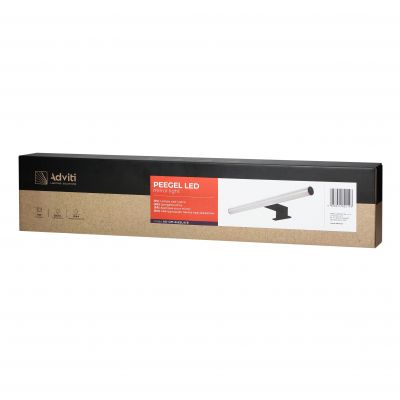 PEEGEL LED 9W, lampa nad lustro, 810lm, 4000K, dł. 60 cm, tworzywo sztuczne+akryl, czarna AD-OM-6122L4/B ORNO (AD-OM-6122L4/B)